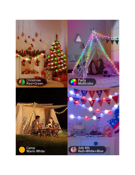 Luces de Cuerda Inteligentes Echosari 10M RGB Control App