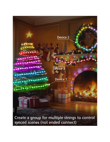 Luces de Cuerda Inteligentes Echosari 10M RGB Control App