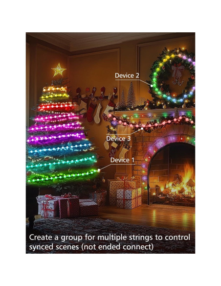 Luces de Cuerda Inteligentes Echosari 10M RGB Control App