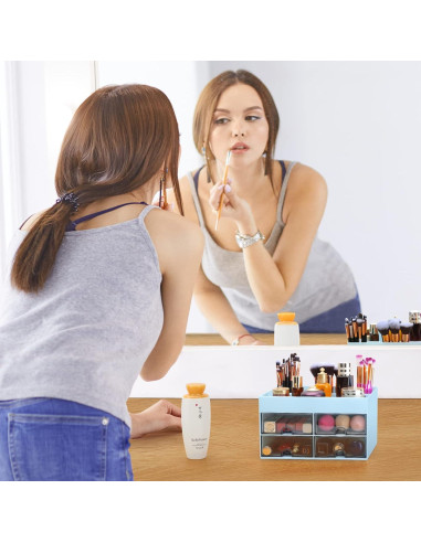 Organizador de Escritorio LETURE Azul con Cajones y Compartimentos