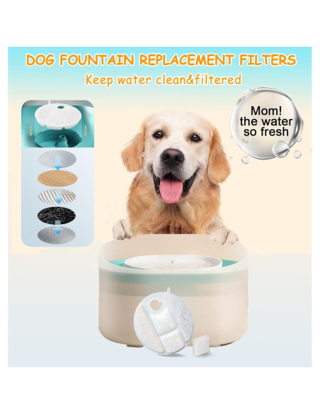 16 Filtros de Reemplazo OUPUSES para Fuente de Agua Perros