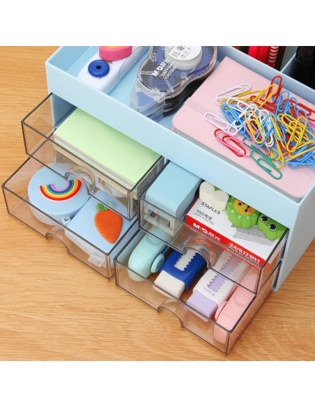 Organizador de Escritorio LETURE Azul con Cajones y Compartimentos