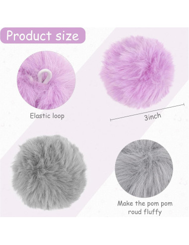 26 Pompones de Piel Sintética BBGifts 8.1 cm para Manualidades