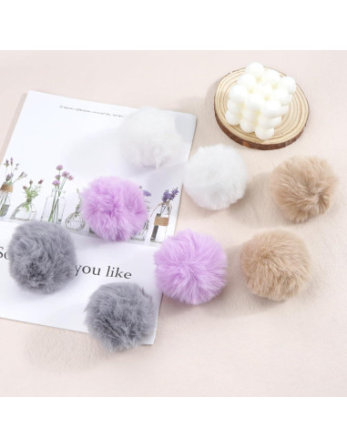 26 Pompones de Piel Sintética BBGifts 8.1 cm para Manualidades