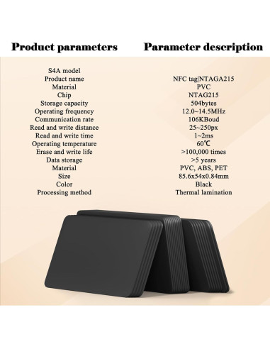 10 Tarjetas NFC Programables K LAKEY 504 Bytes PVC Imprimibles