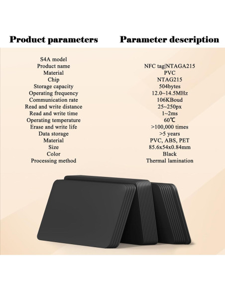 10 Tarjetas NFC Programables K LAKEY 504 Bytes PVC Imprimibles