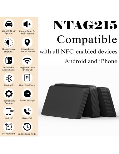 10 Tarjetas NFC Programables K LAKEY 504 Bytes PVC Imprimibles