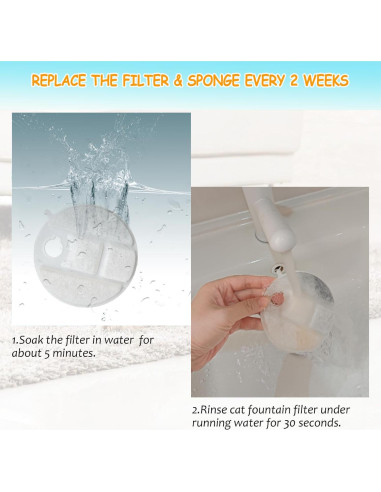16 Filtros de Reemplazo OUPUSES para Fuente de Agua Perros