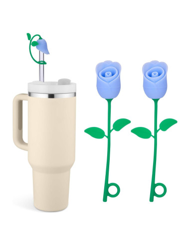 Tapa de Silicona Rosa para Pajitas Stanley 20-40 oz - 2 Pcs