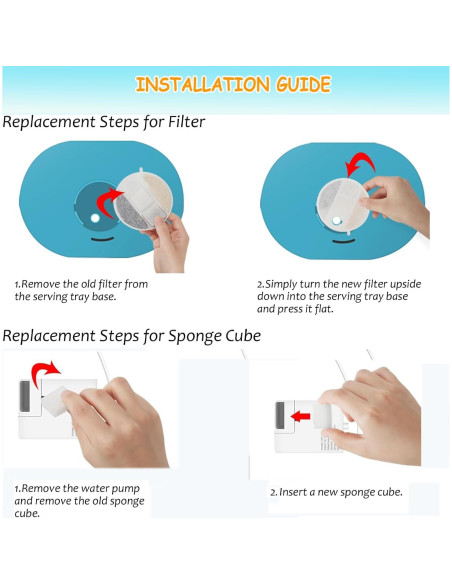 16 Filtros de Reemplazo OUPUSES para Fuente de Agua Perros