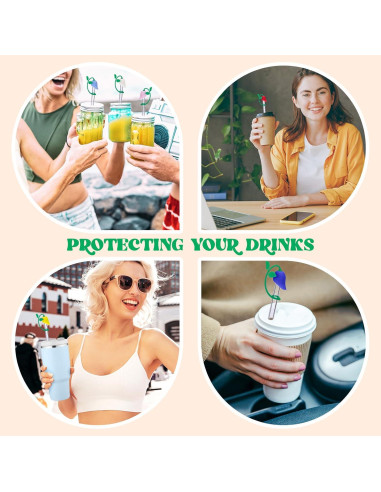 Tapa de Silicona Rosa para Pajitas Stanley 20-40 oz - 2 Pcs