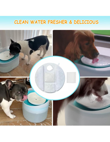 16 Filtros de Reemplazo OUPUSES para Fuente de Agua Perros