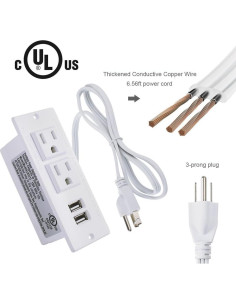 Toma de Corriente Empotrada Maggie BBGS-127 con 2 USB 2