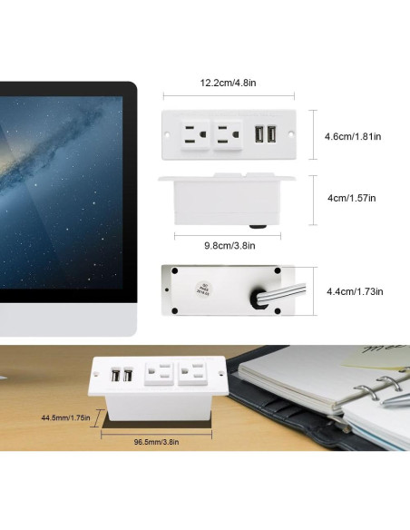 Toma de Corriente Empotrada Maggie BBGS-127 con 2 USB