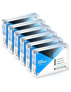 Marco de Tarjeta de Negocios Magnético Xuhal 6.35x8.89 cm Claro - 3 Pcs