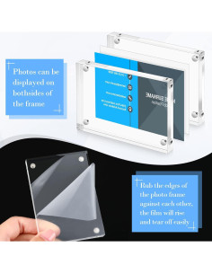 Marco de Tarjeta de Negocios Magnético Xuhal 6.35x8.89 cm Claro - 3 Pcs 2