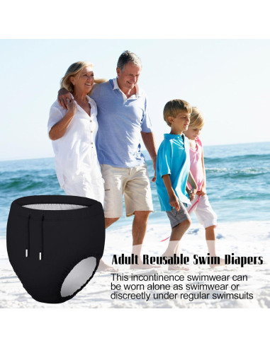 2 Pañales de Natación Reutilizables Glitopper para Adultos S