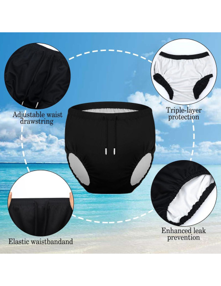 2 Pañales de Natación Reutilizables Glitopper para Adultos S