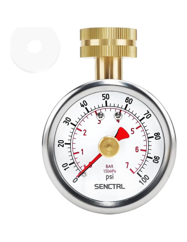 Manómetro de presión de agua SENCTRL 0-7 bar, 6.35 cm, IP67