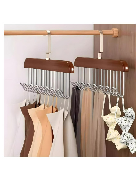 Organizador de Cinturones Gloserin 2 Paquete Madera Antideslizante