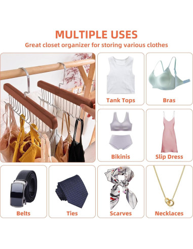 Organizador de Cinturones Gloserin 2 Paquete Madera Antideslizante