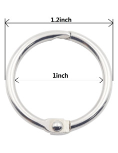 Anillos de Encuadernación KINGFOREST 50 Unidades 25mm Metal 2