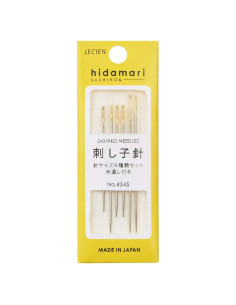Agujas Sashiko Hidamari Lecien Japón - 6 Piezas Variadas