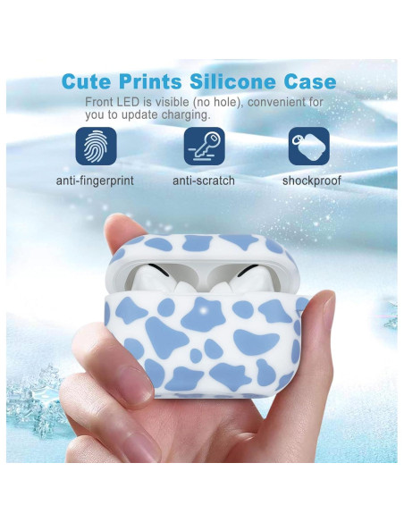 Funda de Silicona Suave YOMPLOW para AirPods Pro 2 - Vaca Azul