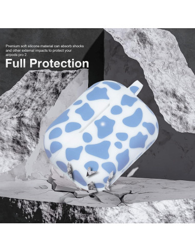 Funda de Silicona Suave YOMPLOW para AirPods Pro 2 - Vaca Azul