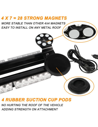 Barra de Luz Estroboscópica LED ASPL 38.5" Ámbar 78W
