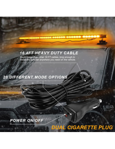 Barra de Luz Estroboscópica LED ASPL 38.5" Ámbar 78W