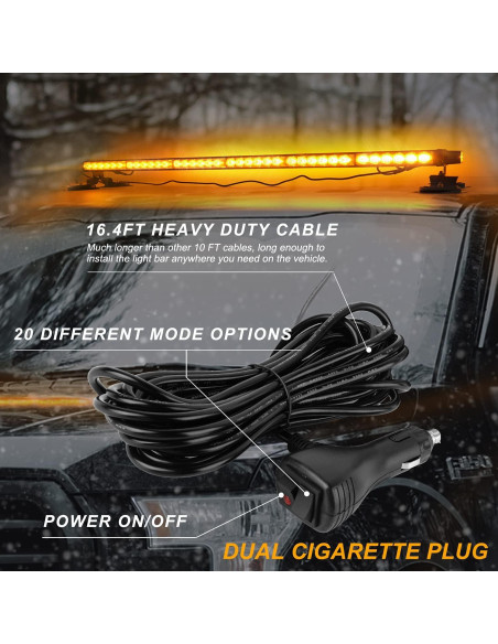 Barra de Luz Estroboscópica LED ASPL 38.5" Ámbar 78W