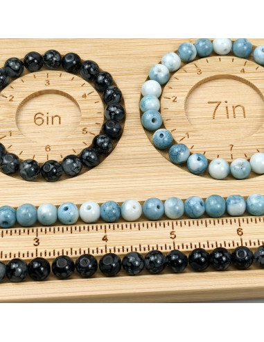 Tablero de cuentas Petoysoso de bambú para hacer joyas 29x12 cm