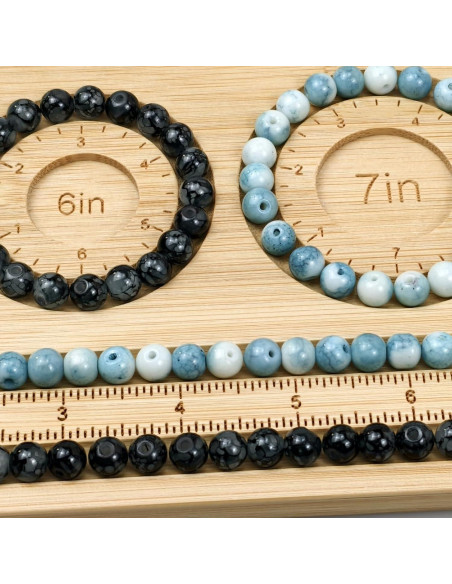 Tablero de cuentas Petoysoso de bambú para hacer joyas 29x12 cm