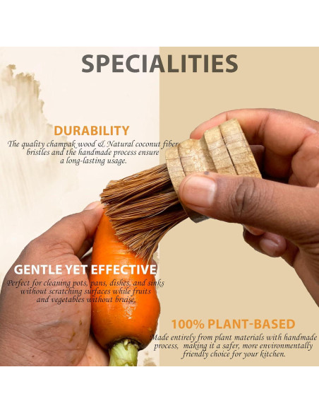Paquete de 2 Cepillos de Cocina Eco-Amigables CeyEssemy