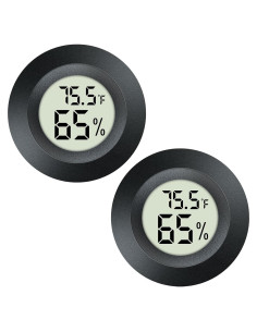 Paquete de 2 Higrómetros Termómetros Digitales DWEPTU LCD