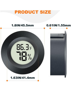 Paquete de 2 Higrómetros Termómetros Digitales DWEPTU LCD 2