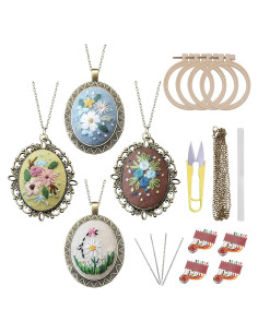 Kit de Bordado Mini ZOCONE con 4 Aros y Collares