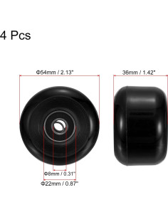 Ruedas de patineta PATIKIL 36x54mm PU 85A con rodamientos ABEC-9 2