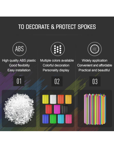 Cubiertas de Radios Decorativas PSLER 72 PCS para Motocicletas