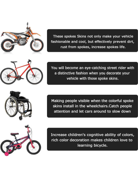 Cubiertas de Radios Decorativas PSLER 72 PCS para Motocicletas