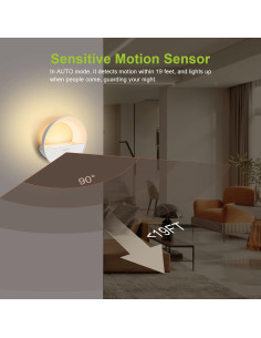 Luz Nocturna LED Recargable AURAXY con Sensor de Movimiento 3 Paquete 2