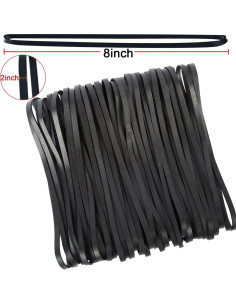Bandas de Goma Grandes Negras AMUU 50 Piezas 20 cm 2