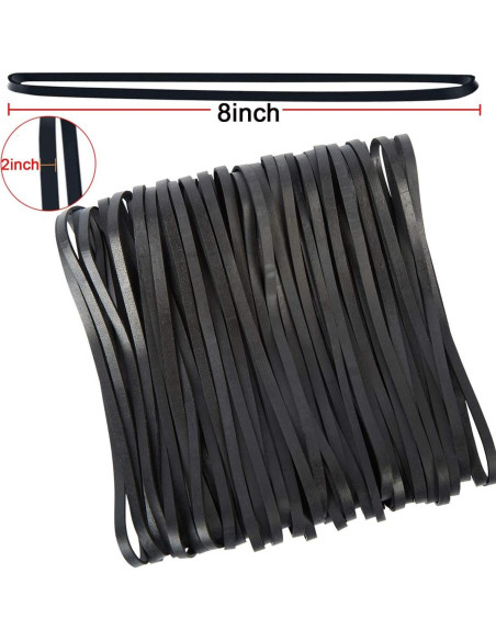 Bandas de Goma Grandes Negras AMUU 50 Piezas 20 cm