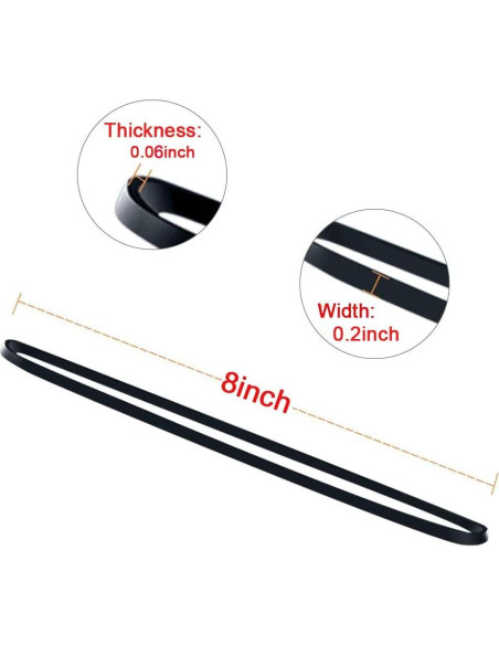 Bandas de Goma Grandes Negras AMUU 50 Piezas 20 cm