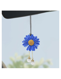 Adorno Colgante Daisy para Auto Wevdn - Yeso Azul 11x6 cm