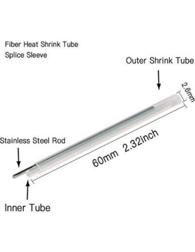 600 Manguitos Termocontraíbles de Fibra VFLTOOL 2.6mm x 60mm