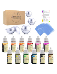 Juego de Moldes para Bombas de Baño DecorRom - 8 Moldes + 12 Colorantes