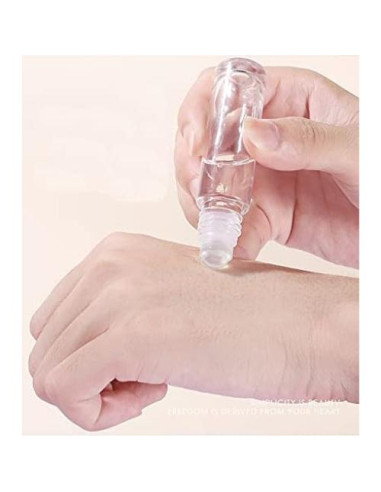 6 Botellas de Vidrio Roll On 10ml Lokusel con Tapa Rosa Dorada