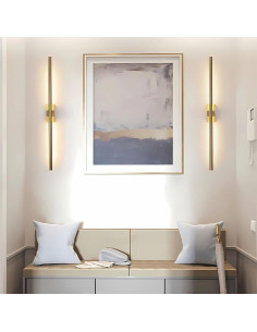 2 Lámparas de Pared LED Doradas 60cm Modernas QSDCVIS 2